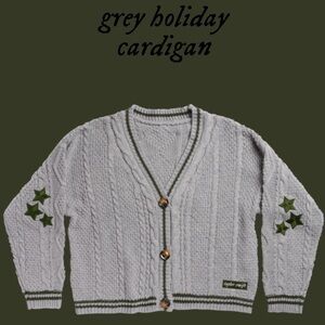 ISO | Taylor Swift | Grey & Green | Folklore Holiday Cardigan